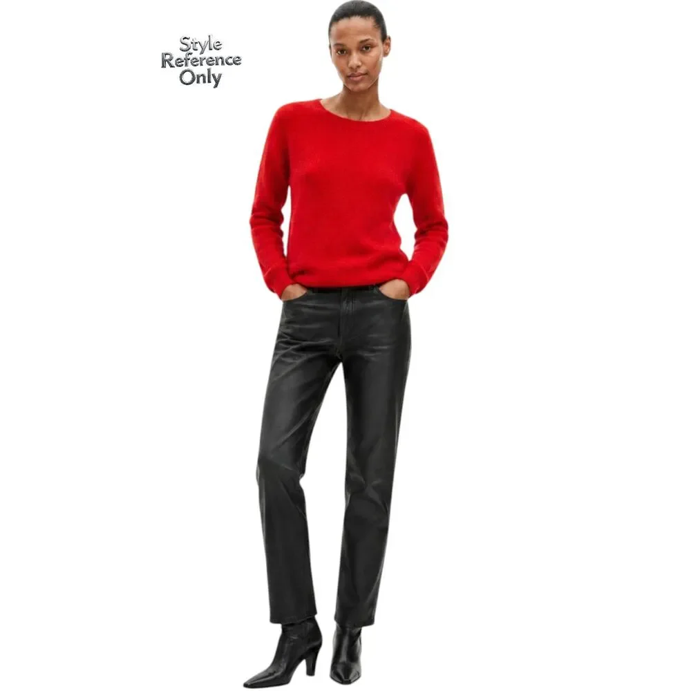 The Kooples Red Mohair Open Knit Back Zip Sweater Size Large Sheer EUC
